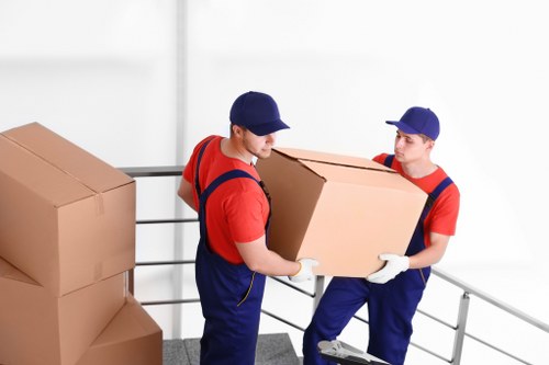 Man and van driver reviewing a customer complaint during a move