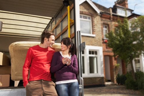 Unloading household items into a new home